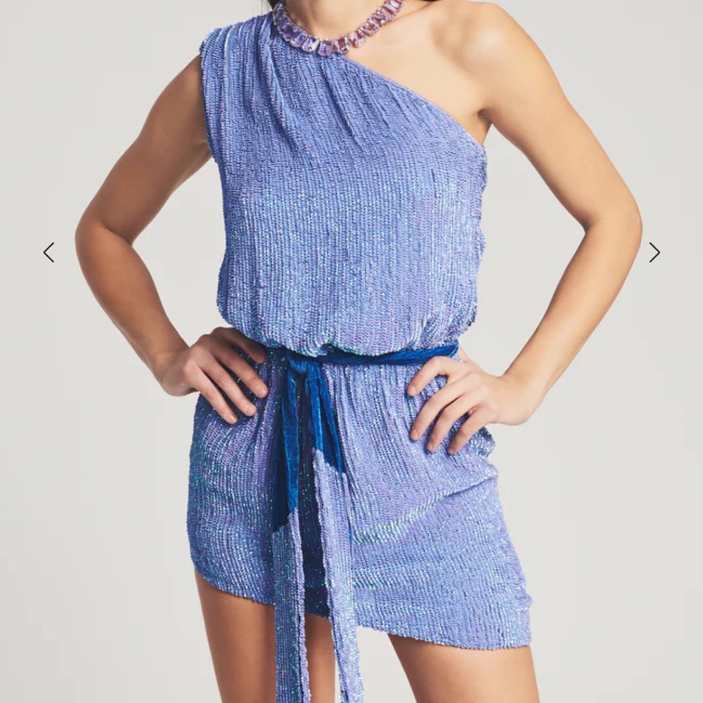 Retrofete Ella Sequin Mini Dress - Teal Rainbow - Picture 3 of 6